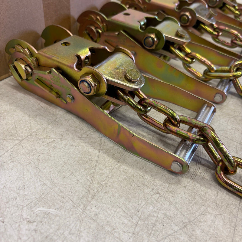 Waltyotur 4 Pcs Auto Chain Ratchet Straps 2 x 96 Classic Yellow 3300 LB CAP