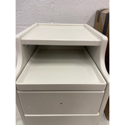 KASLANDI Solid Wood Nightstand with Legs, 2 Drawers & 2 Tier Shelf - Beige READ