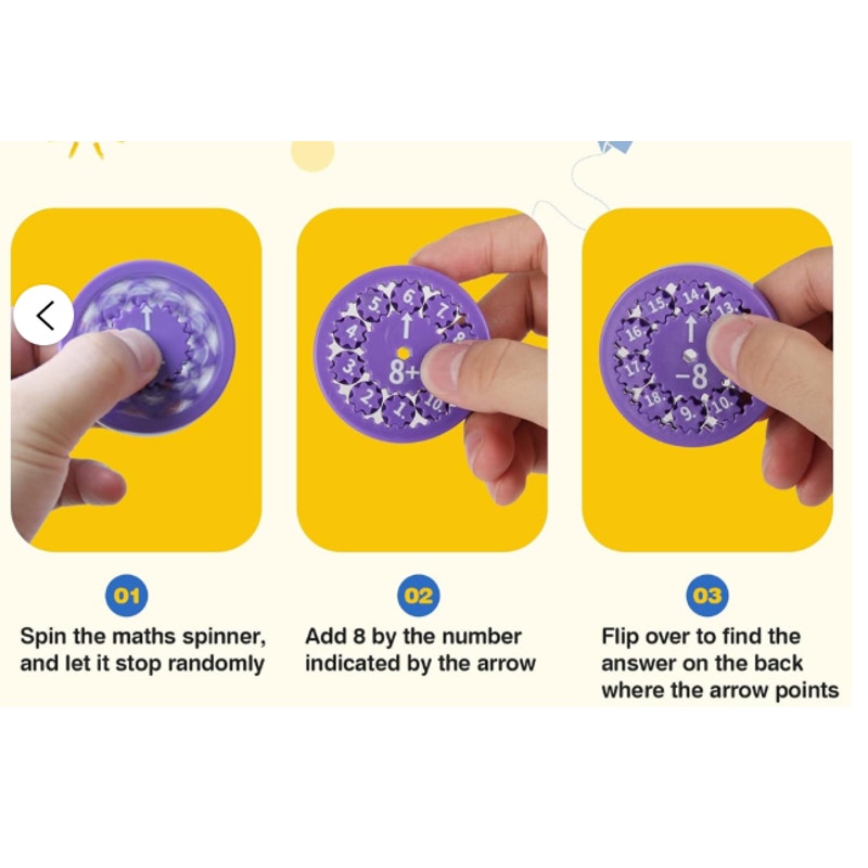5-Sets Math Fidget Spinners Educational Toys Addition & Subtraction 9-pcs / Set