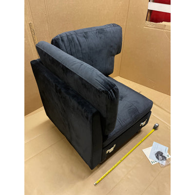 36x34x29" Corner Chair w Cushions, Sectional Piece, Soft - Dark Blue