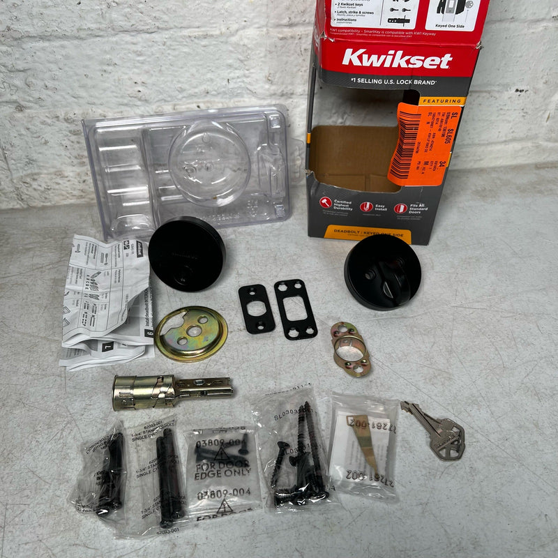 Kwikset Uptown Deadbolt Keyed One Side Round, SmartKey Matte Black SEE DETAILS