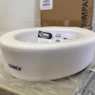 Carex Elongated Toilet Seat Riser for Assistance Sitting, adds 3.5in - White