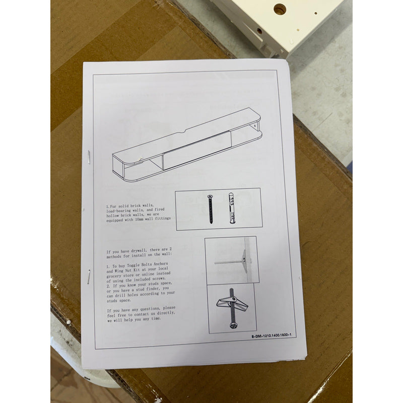 Bixiaomei Wall Mounted Floating TV Unit with Shelves & Door (55") - White