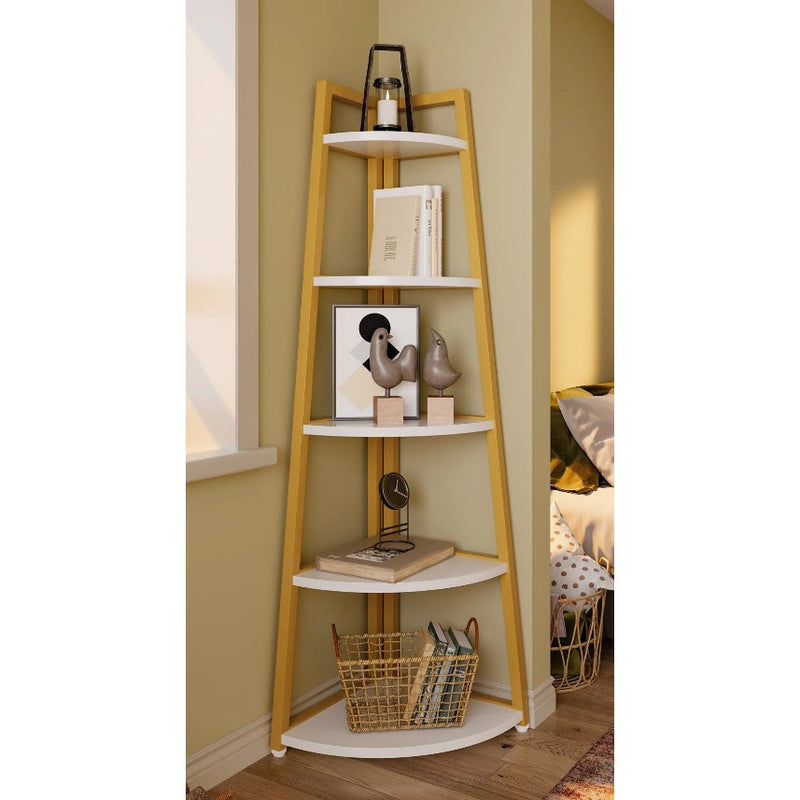 Tribesigns 5-Tier Corner Shelf, 70" Tall Corner Ladder Shelf Small Bookshelf