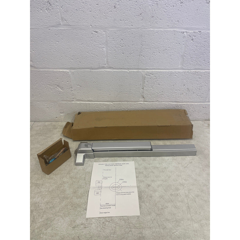 Flat Push Fireproof Door Lock with Key Lock, Exit Device - Silver KDS-A810