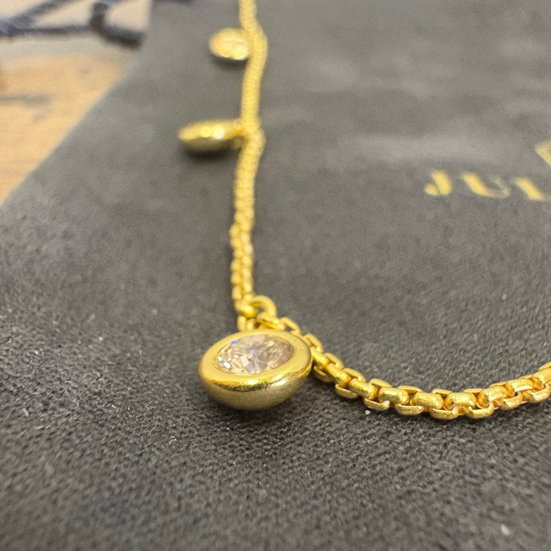 Julie Vos Rainbow Delicate Charm Necklace, 24K Gold Plated, Champagne Radiance