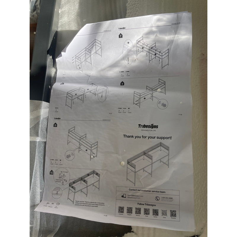 Tribesigns 94" 2 Person Office Desk w Privacy Panel Long Double Computer Desk