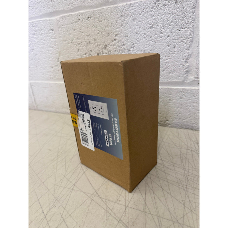 (12pk) ELECTECK 20A Decorator Electrical Wall Receptacle Outlet 125V White