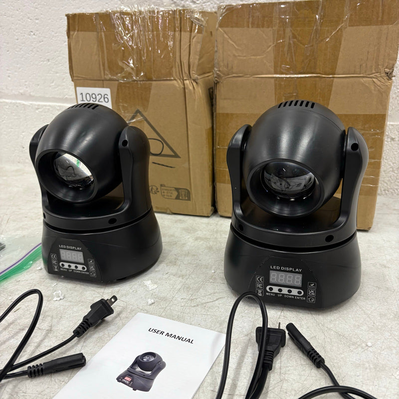 PACK-OF-2 U`King 40W LED Moving Head Light RGBW Beam Lights DMX Sound Activated