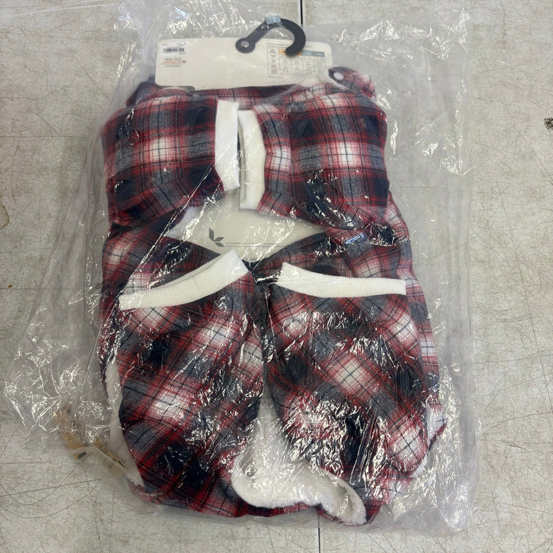 Koolaburra by UGG Pet Cozy Dog Pajama w Hood 17-18" Collar Red Plaid - Large