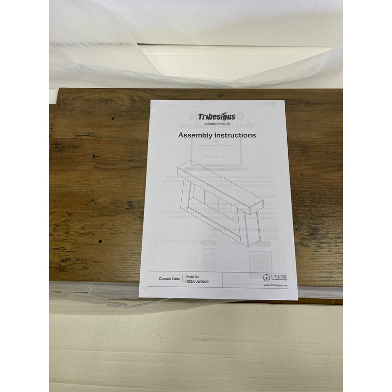 Tribesigns 63" Console Table, Farmhouse 2-Tier Sofa Table Entryway Storage Brown