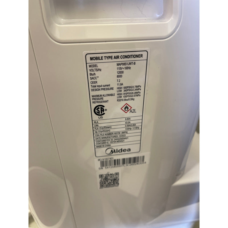 Midea Smart Air Conditioner 8,000 BTU DOE Portable with Wheels, Digital Display
