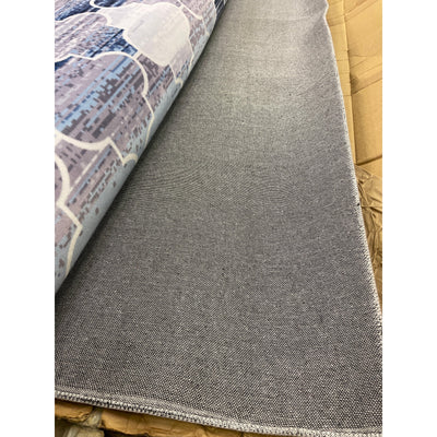 6' x 9' Blue & White Large Area Rug Soft Abstract Design, Geometric, 100% Polyester