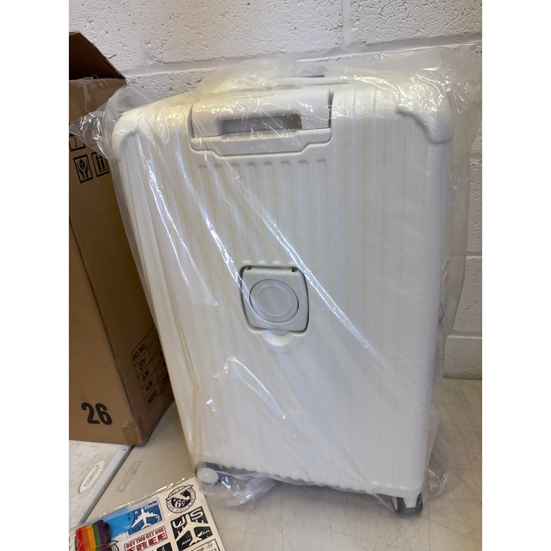 ROAMING 26" Checked Luggage Expandable Spinner Wheels TSA Lock Cup Holder Yellow