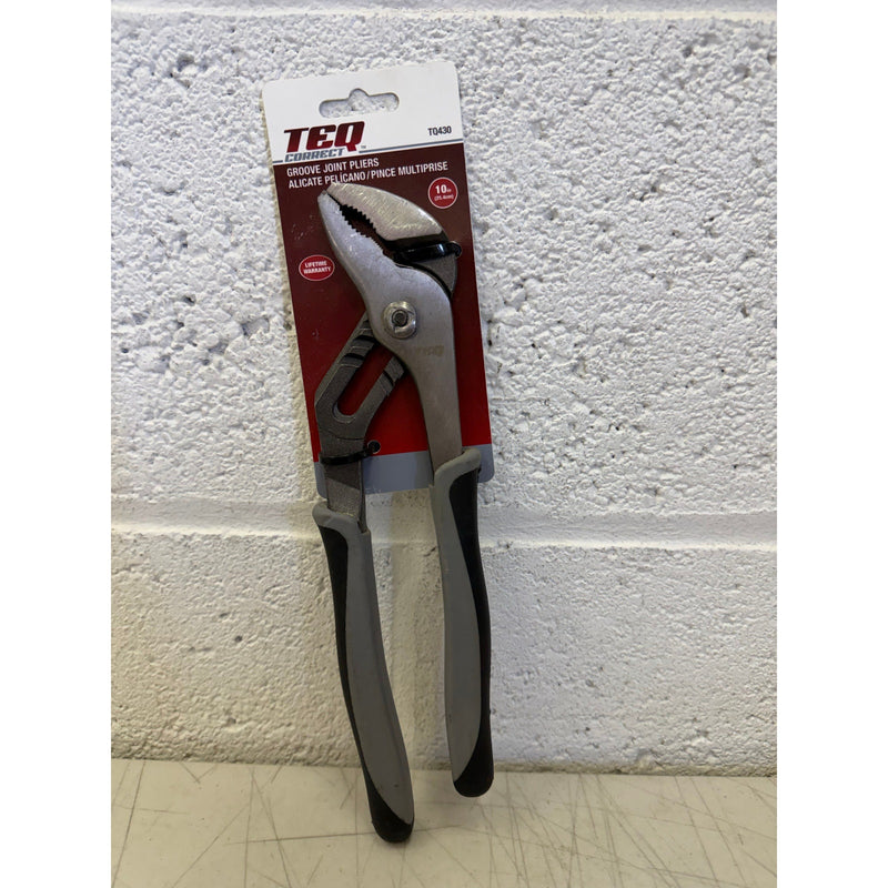 TEQ Correct 10" Groove Joint Pliers, Carbon Steel, Soft Grip Handles