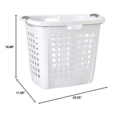 Sterilite White Plastic Laundry Basket w Handles 22.25"L x 17.38"W x 19.88"H
