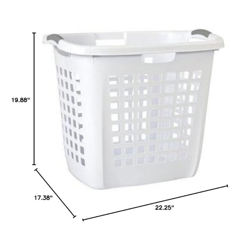 Sterilite White Plastic Laundry Basket w Handles 22.25"L x 17.38"W x 19.88"H