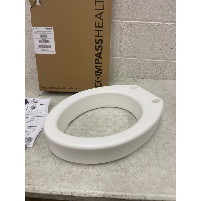 Carex Toilet Seat Riser Elongated Raised Toilet Seat Adds 3.5" to Toilet Height