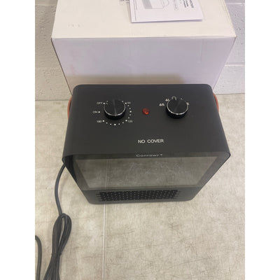 Conrowr Electric Space Heater, Light-Up Fireplace Affect,, 110 V Portable, Black