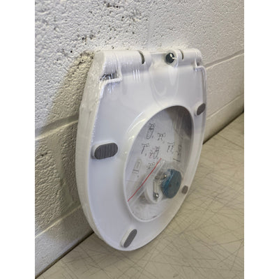 Dayao Premium Round Toilet Seat with Cover, Slow Quiet Close, Bathroom - White