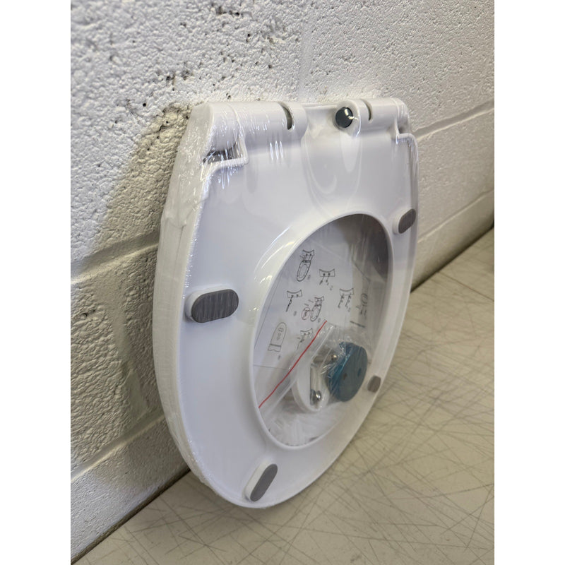 Dayao Premium Round Toilet Seat with Cover, Slow Quiet Close, Bathroom - White
