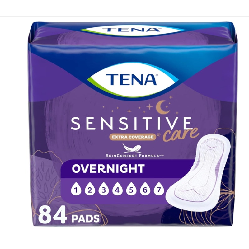 84-Count TENA Sensitive Care Incontinence Pads, Bladder Control Overnight