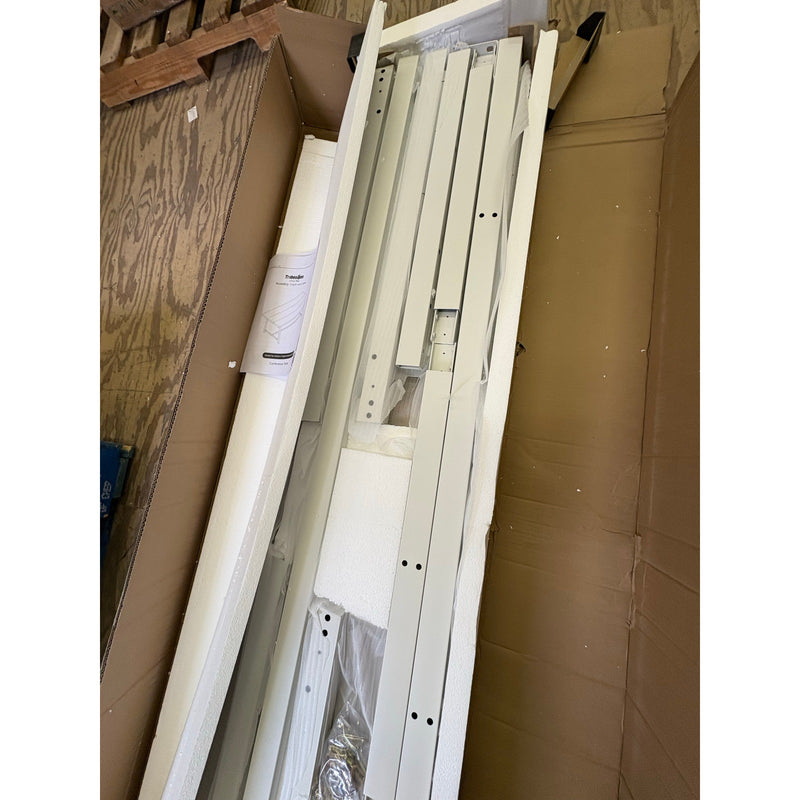 Tribesigns Rectangle Conference Table 71" x 33" x 29" White Metal Frame, (Oak)