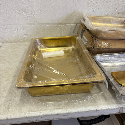 SET-OF-2 ROVSUN 9 QT Rectangle Gold Chafing Dish Buffet Set w Full Size Pans READ