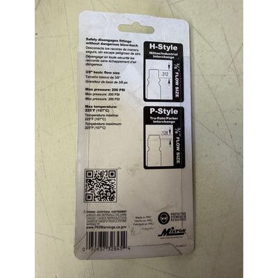 Milton 2 In 1 Safety Exhaust Coupler – 3/8" FNPT x 3/8" Body Flow, H&P Style