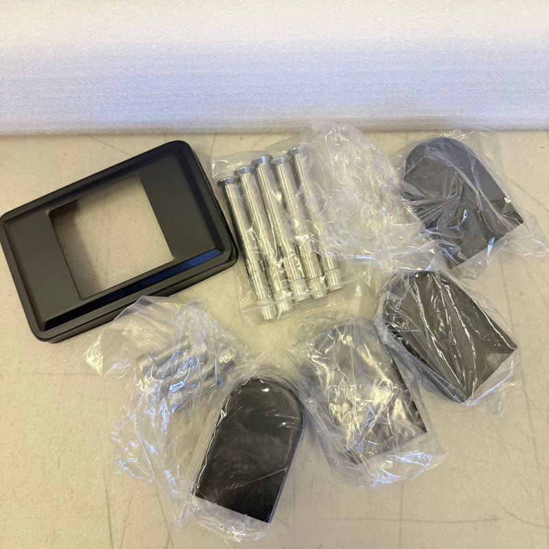 Domart Stainless Steel Square Glass Railing Post System with Clamp, 85cm, Black