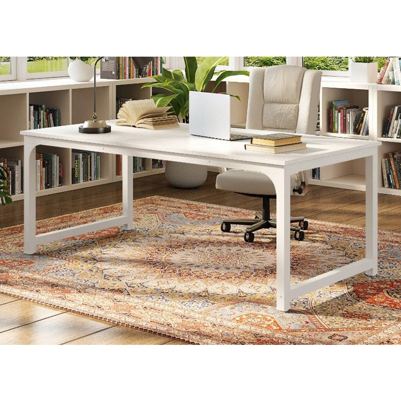 Tribesigns Rectangular Table Computer Desk Conference Table 71" x 32" White