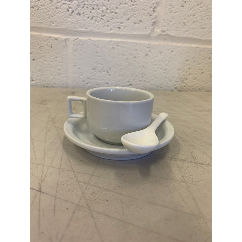 SET of 6 Houseables Espresso Cups and Saucers with Spoons, See Details