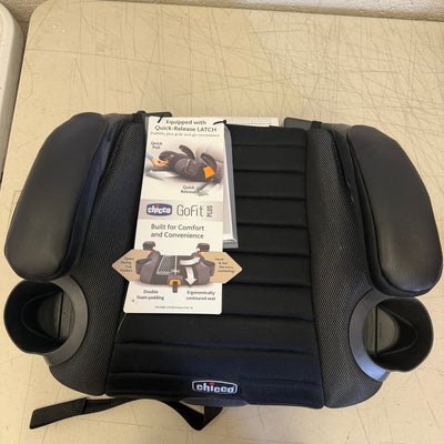 Chicco GoFit Plus Backless Booster Car Seat, 2 Cupholders, Washable Seat - Black