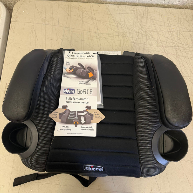 Chicco GoFit Plus Backless Booster Car Seat, 2 Cupholders, Washable Seat - Black