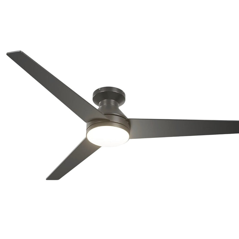 Amico Ceiling Fan (52 inch) with Light & Remote Control, Noiseless 3-Blade Black