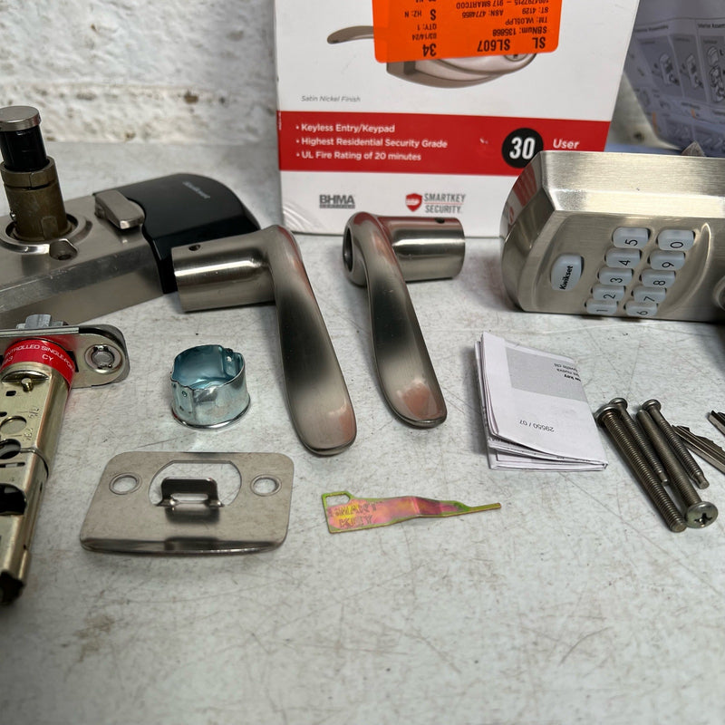 Kwikset 917 SmartCode Satin Nickel Keypad Electronic Door Lever, MISSING PIECES