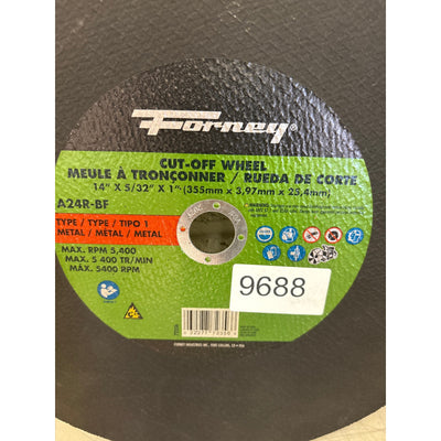 Forney 14 in Aluminum Oxide Metal Cutting Wheel 5/32 in. Thick x 1 in. 1 pc READ