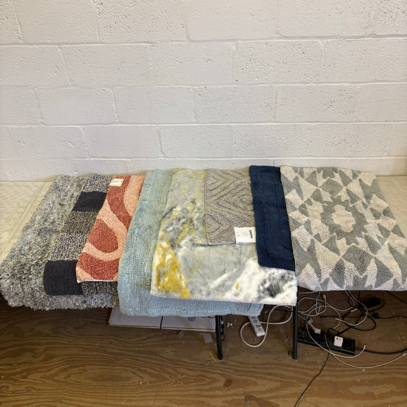 Mix of 8 Small Rugs, For Kitchen, Bathroom, Entryway, Nonslip Textured Bath Rugs