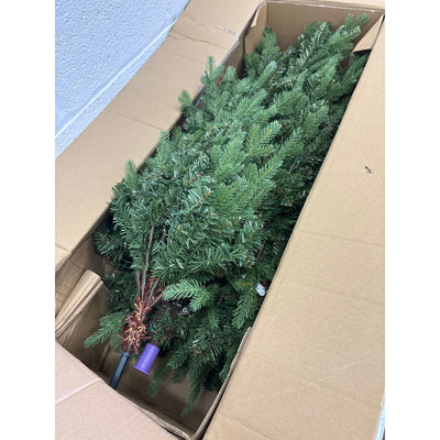 Okicolor 6.5ft Pre-Lit Artificial Christmas Tree Warm Lights & Metal Base Stand