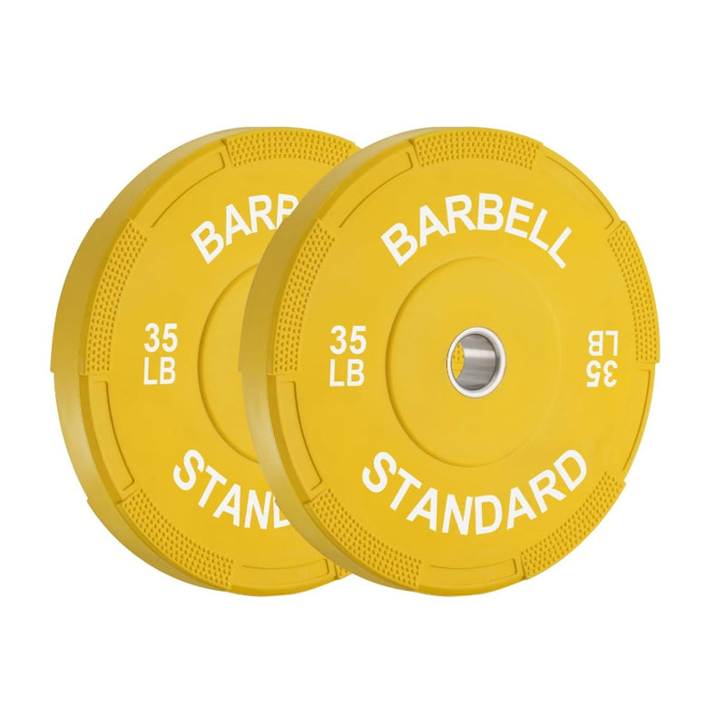 Set-of-2 Mikolo- 35 LBS, Olympic Bumper Plates, Yellow