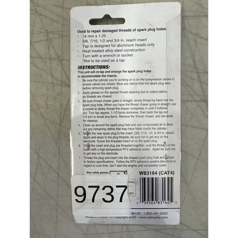 Performance Tool Comprehensive Spark Plug Rethread Kit 14mm Size - W83164