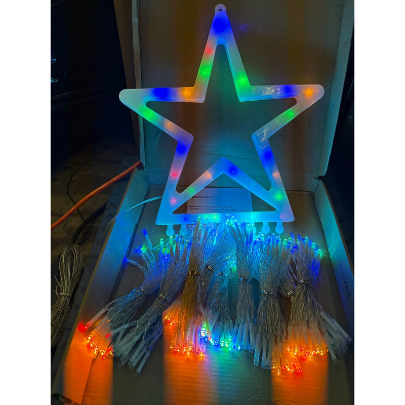 Christmas Decorations Outdoor,11.5 ft 317 LED Star Christmas Tree Lights,8 Modes