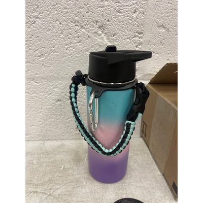 Farsea Insulated Water Bottle With Paracord Handle, 2 Lids Sweat-Proof 18 oz