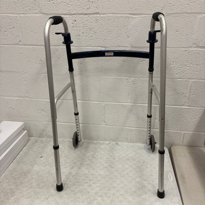 Drive Medical Trigger Release Folding Walker, Brushed Steel, 2 Wheels, 10226-1