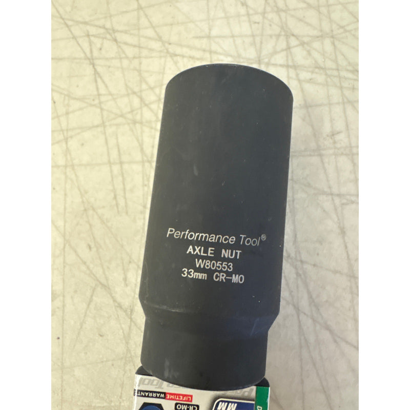 Performance Tool 33mm Front Wheel Drive Axle Nut Socket - 1/2" Drive - W80553