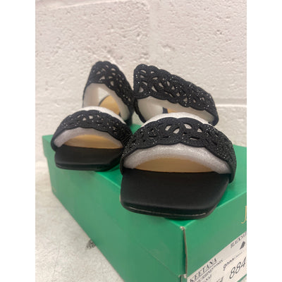 J. Renee, Keetana Sandal Heel, Women's Shoes, Size 12 Wide, Rhinestones - Black