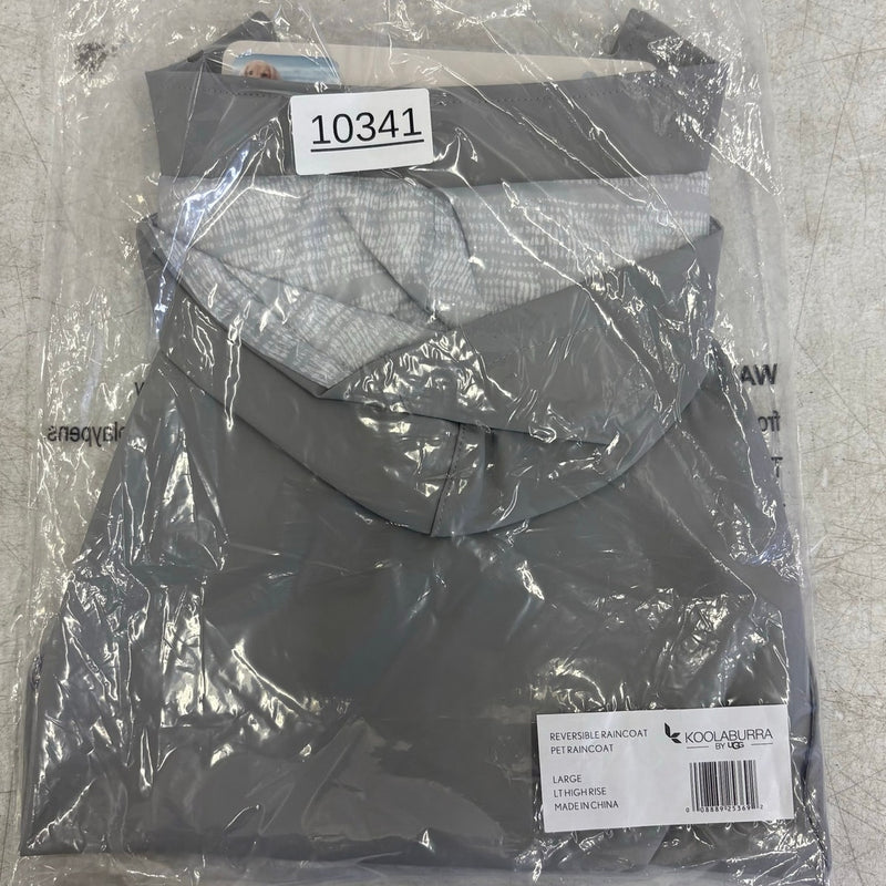 Koolaburra UGG Pet Reversible Hooded Raincoat for Dogs 17-18" Collar, Gray Large