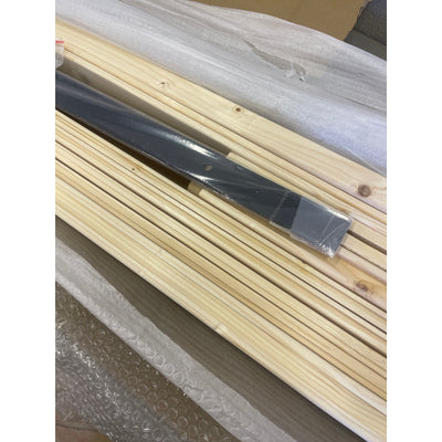 VINGLI 30"X84" Barn Door, 5.5ft Sliding Door Solid Wood, Tan with Hardware