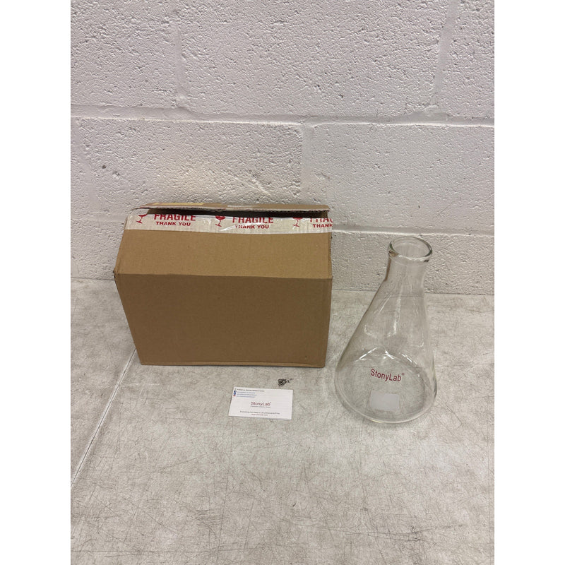 Stonylab Narrow Mouth Erlenmeyer Flask 2000 ml, Science Class Borosilicate Glass