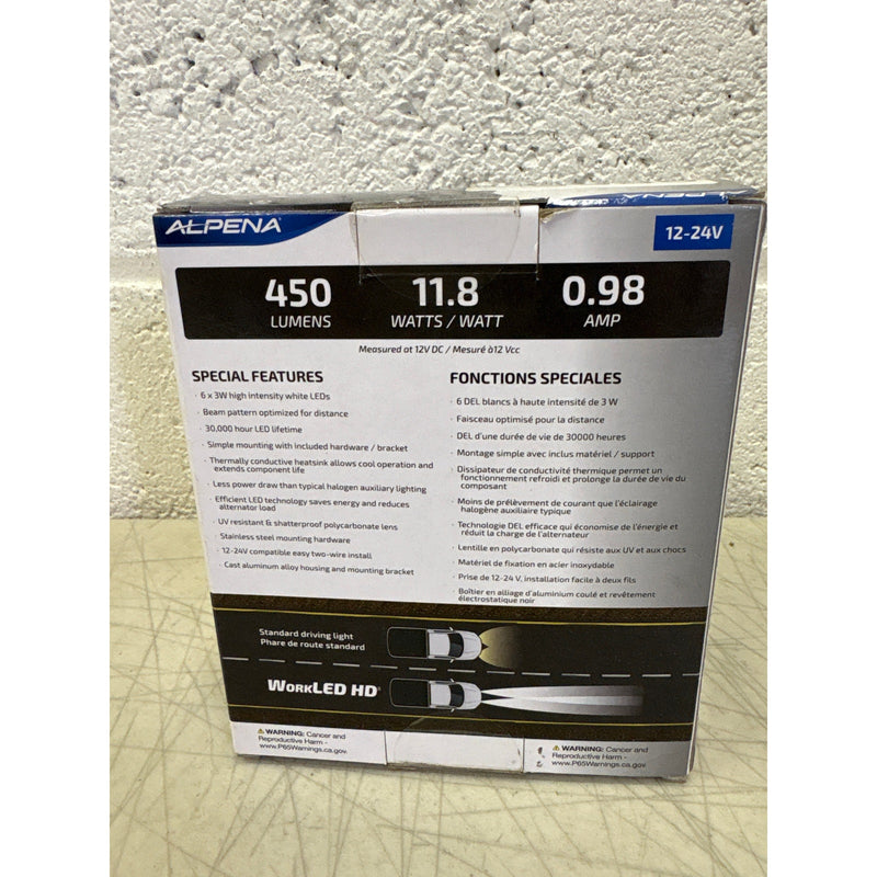 Alpena WorkLED HD Compact Spot Beam LED  Light for Utility, Task, Off-Road